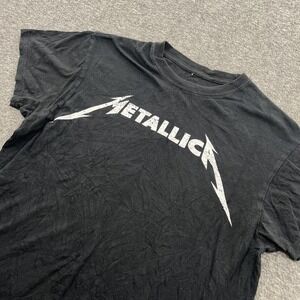 Metallica Shirt Mens L Black SS Tour Band Rock Concert Logo Graphic EUC